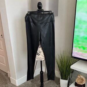 7 for all mankind Black Pleather Pants